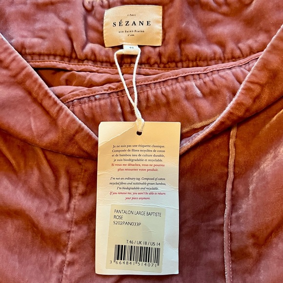 Sézane Baptiste trousers in velvet - Picture 5 of 6